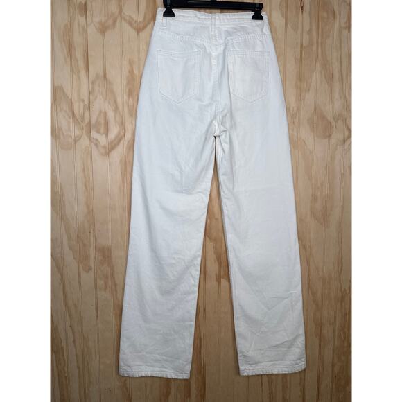 Grey Lab Los Angeles Off-White Wide Leg Jeans - Size 27 - Picture 3 of 5